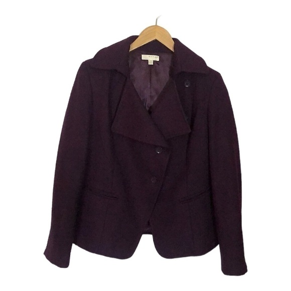 -Women’s Kenar wool blend coat purple Size Large - Picture 7 of 8